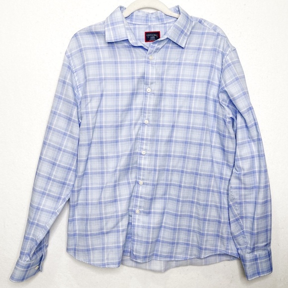 UNTUCKit Men's Button Up Shirt Pinord Style #40649 Size Large Blue Plaid Cotton - Picture 1 of 7